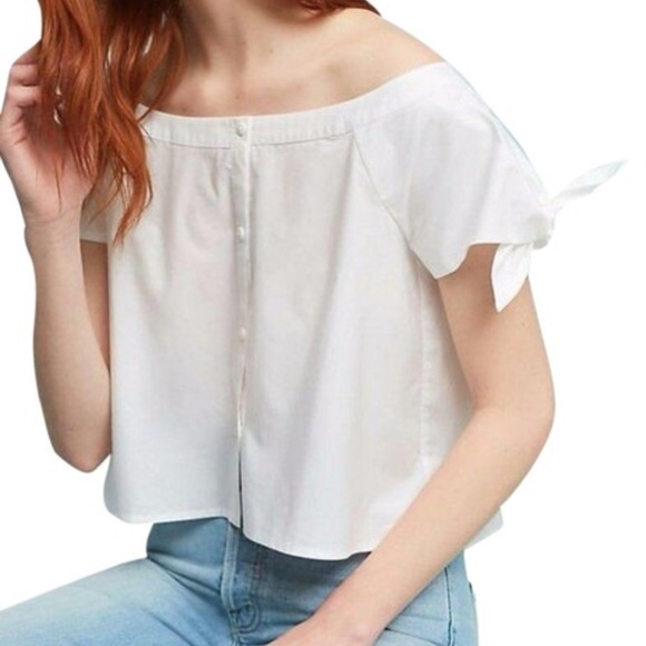 Anthropolgie Corey Lynn Calter White Poplin Top - Picture 1 of 8